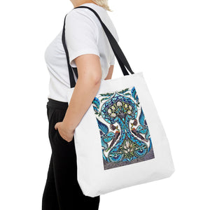 Stylish Tote Bag - Lustered Earthenware Tile Panel