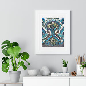 Framed Vertical Poster - Lustered Earthenware Tile Panel