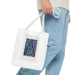 Stylish Tote Bag - Stenciled Flowers in Oriental Style