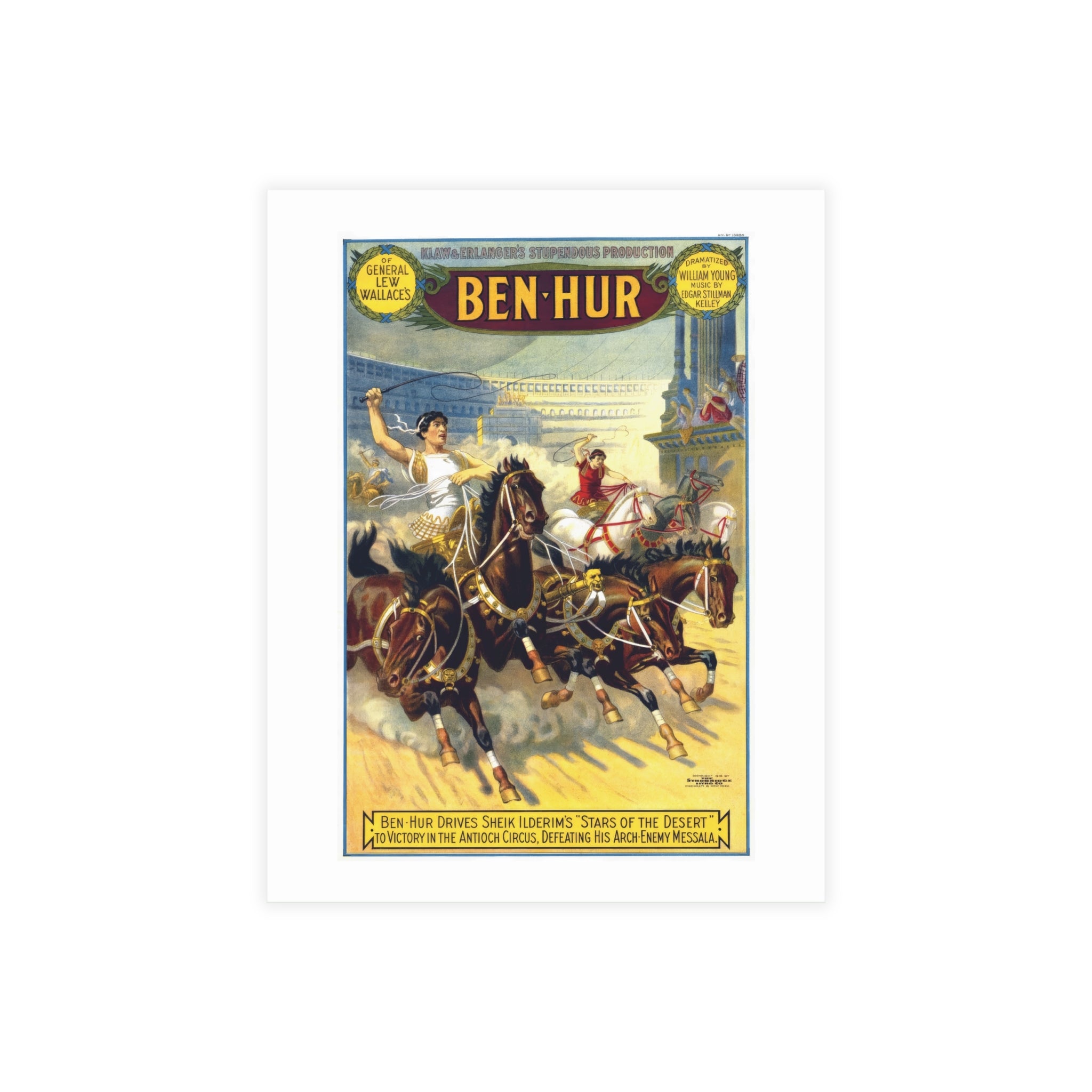 Postcard Bundles (envelopes included) - Ben-Hur Broadway Premiere Vintage Artwork (1899)