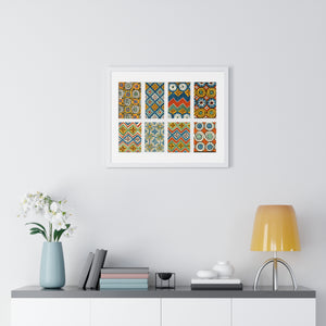 Framed Horizontal Poster - Ceiling Patterns from Egyptian Tomb