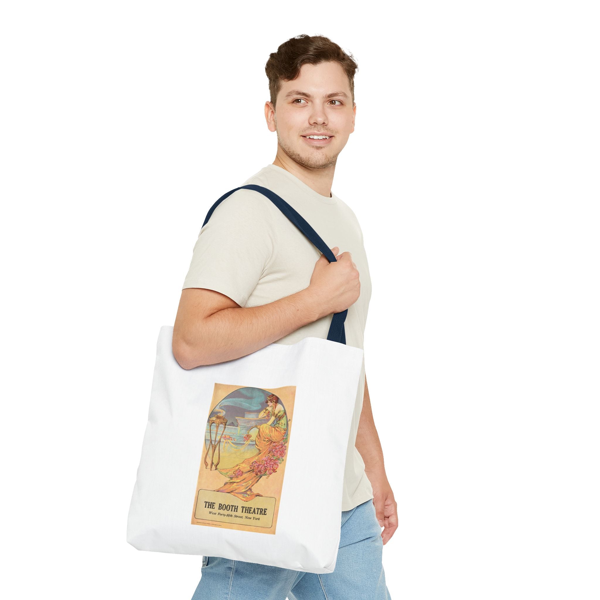 Stylish Tote Bag - Booth Theatre, New York, Vintage Playbill Artwork (1915)