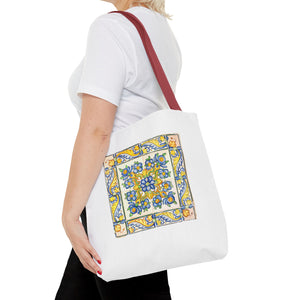 Stylish Tote Bag - Yellow Flower Tiles