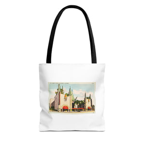 Stylish Tote Bag - Grauman’s Chinese Theatre, Hollywood Vintage Postcard Art