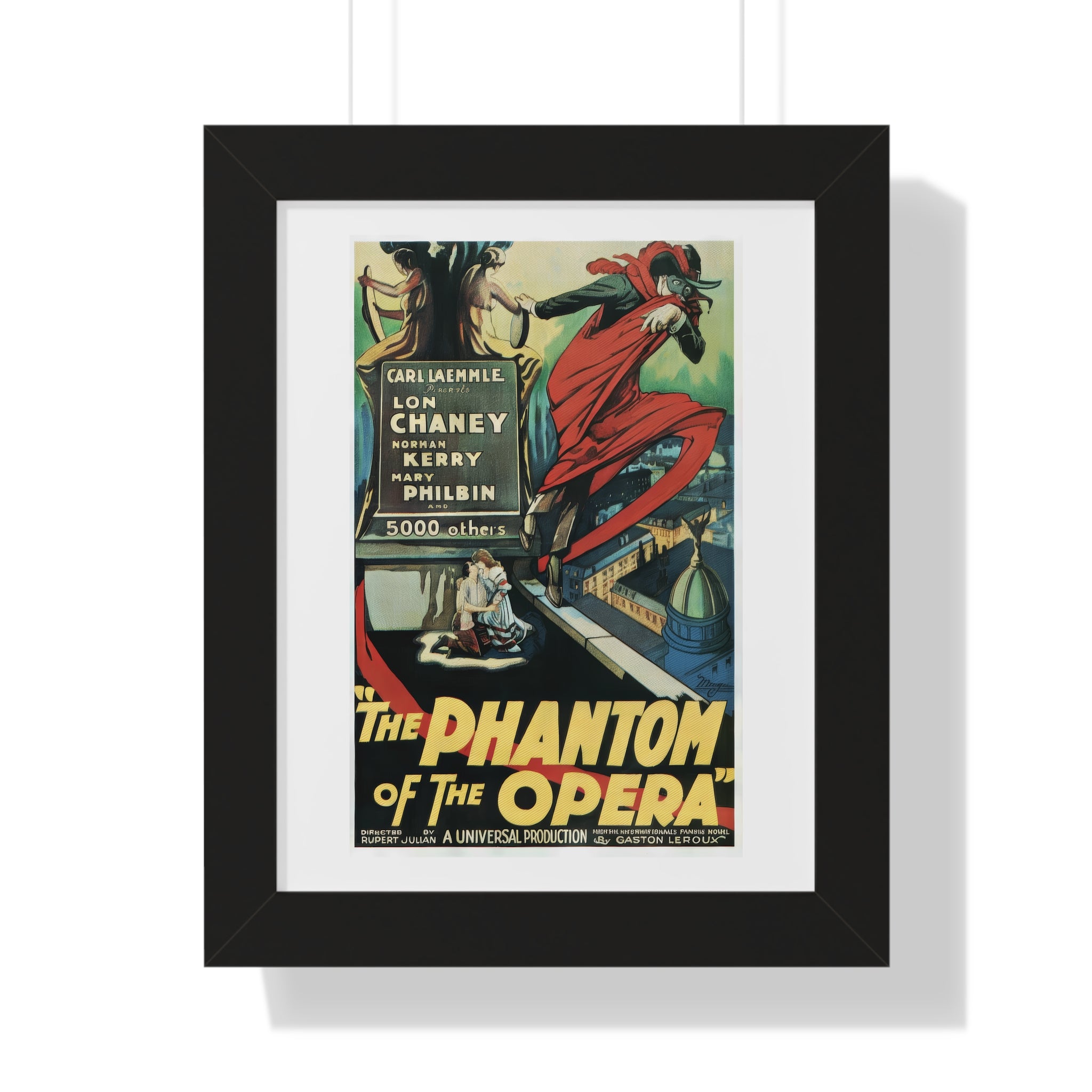 Framed Vertical Poster featuring The Phantom of the Opera Vintage Artwork