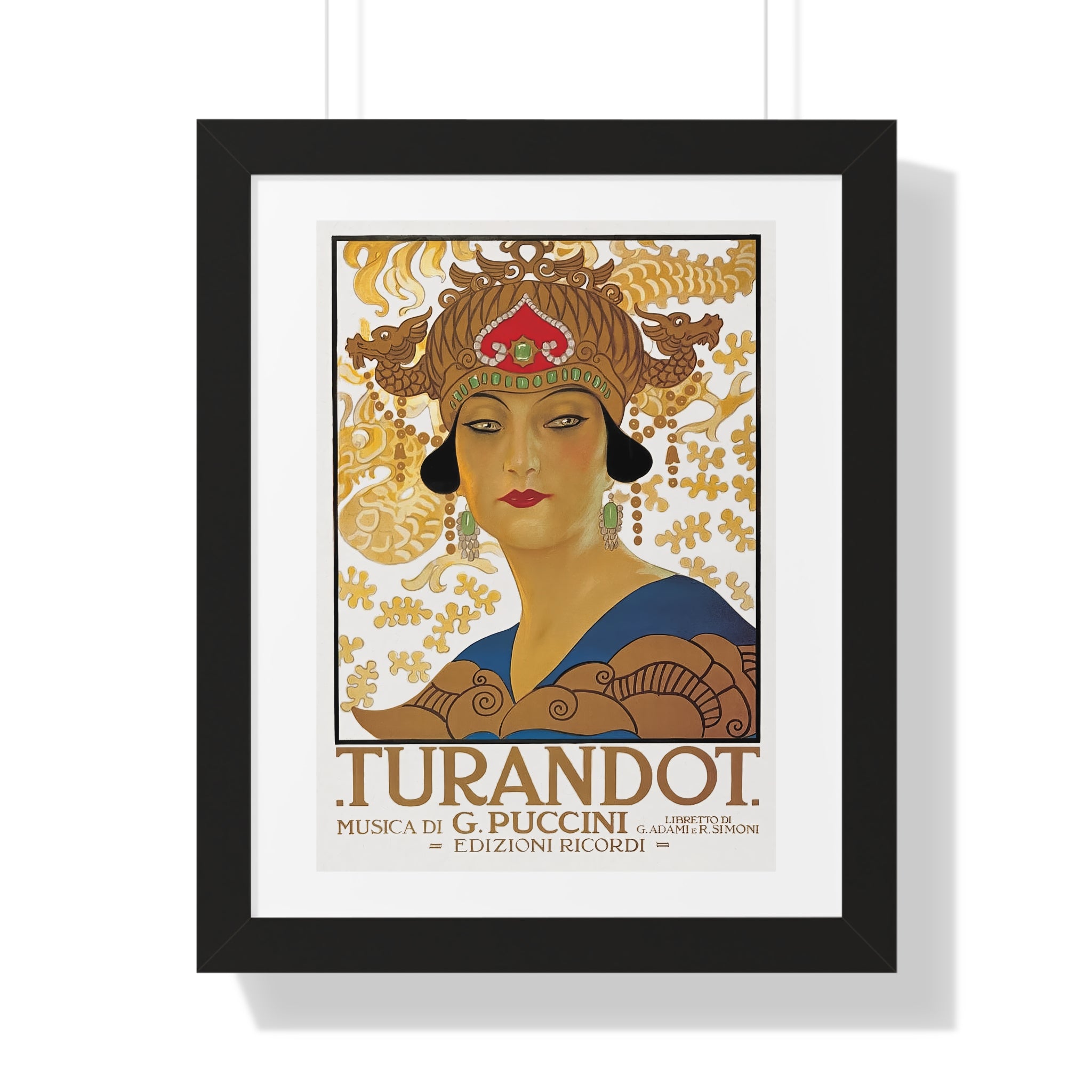 Framed Vertical Poster - Giacomo Puccini’s Opera Turandot Vintage Artwork (1926)
