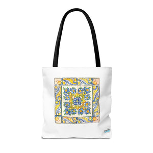 Stylish Tote Bag - Yellow Flower Tiles
