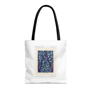 Stylish Tote Bag - Stenciled Flowers in Oriental Style