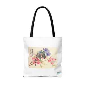 Stylish Tote Bag - Zhao Zhiqian's Flower Album - Peach Blossom Page