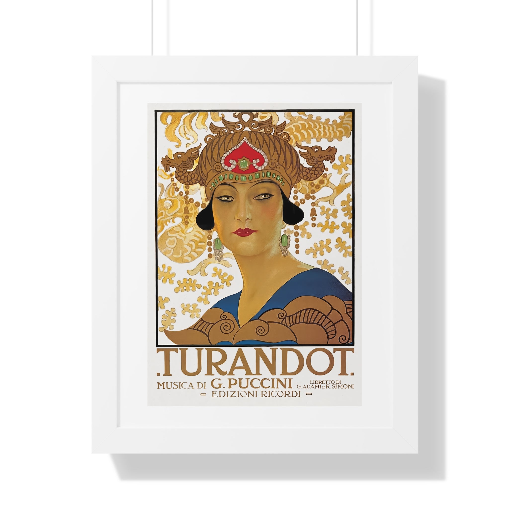 Framed Vertical Poster - Giacomo Puccini’s Opera Turandot Vintage Artwork (1926)