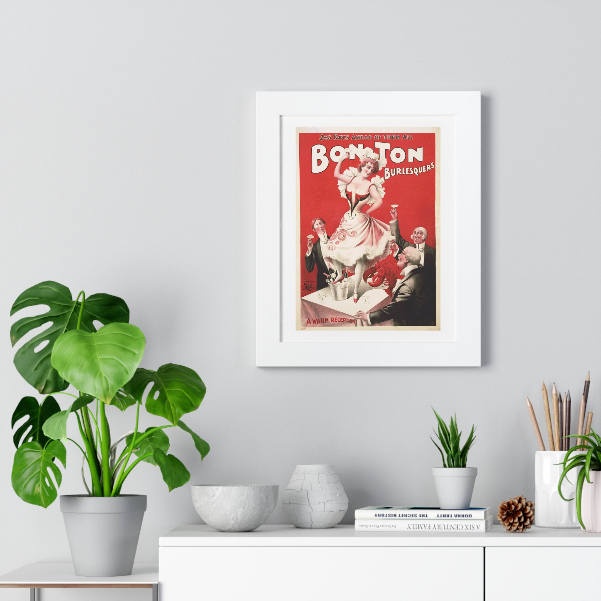 Framed Vertical Poster - Bon Ton Burlesquers Vintage Artwork (1898)