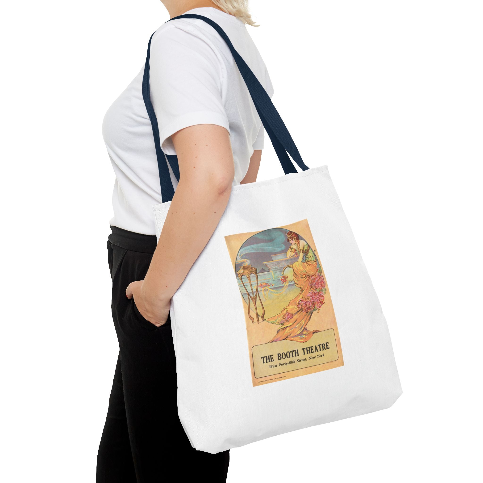 Stylish Tote Bag - Booth Theatre, New York, Vintage Playbill Artwork (1915)