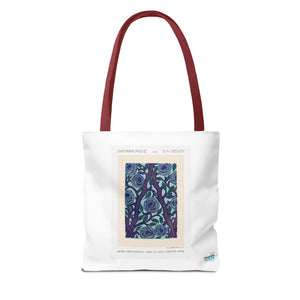 Stylish Tote Bag - Stenciled Flowers in Oriental Style
