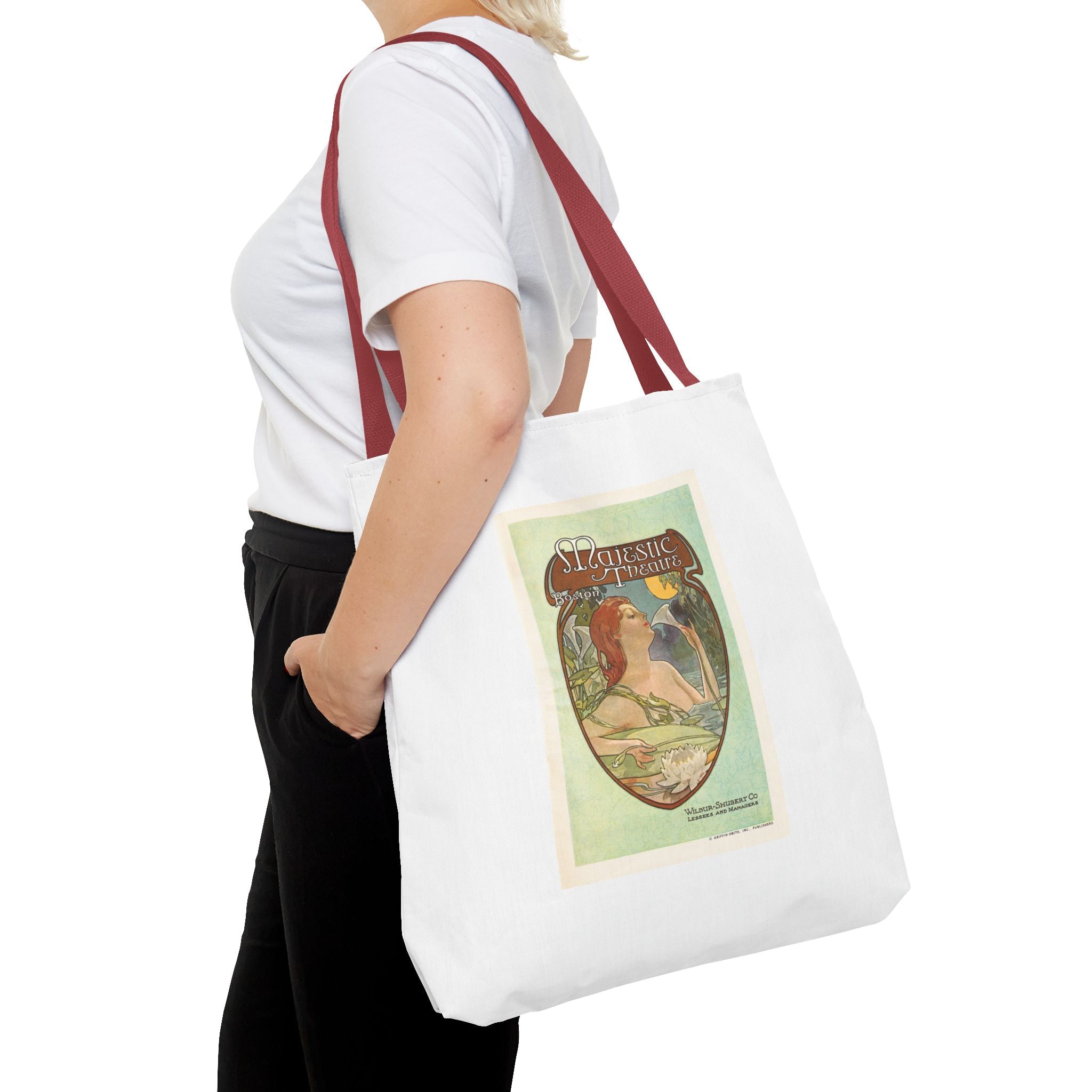Stylish Tote Bag - Boston’s Majestic Theatre, Art Nouveau Playbill Artwork 1914