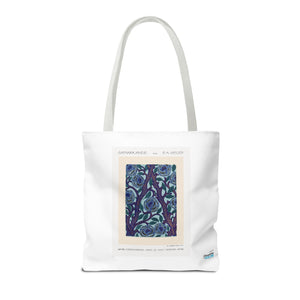 Stylish Tote Bag - Stenciled Flowers in Oriental Style