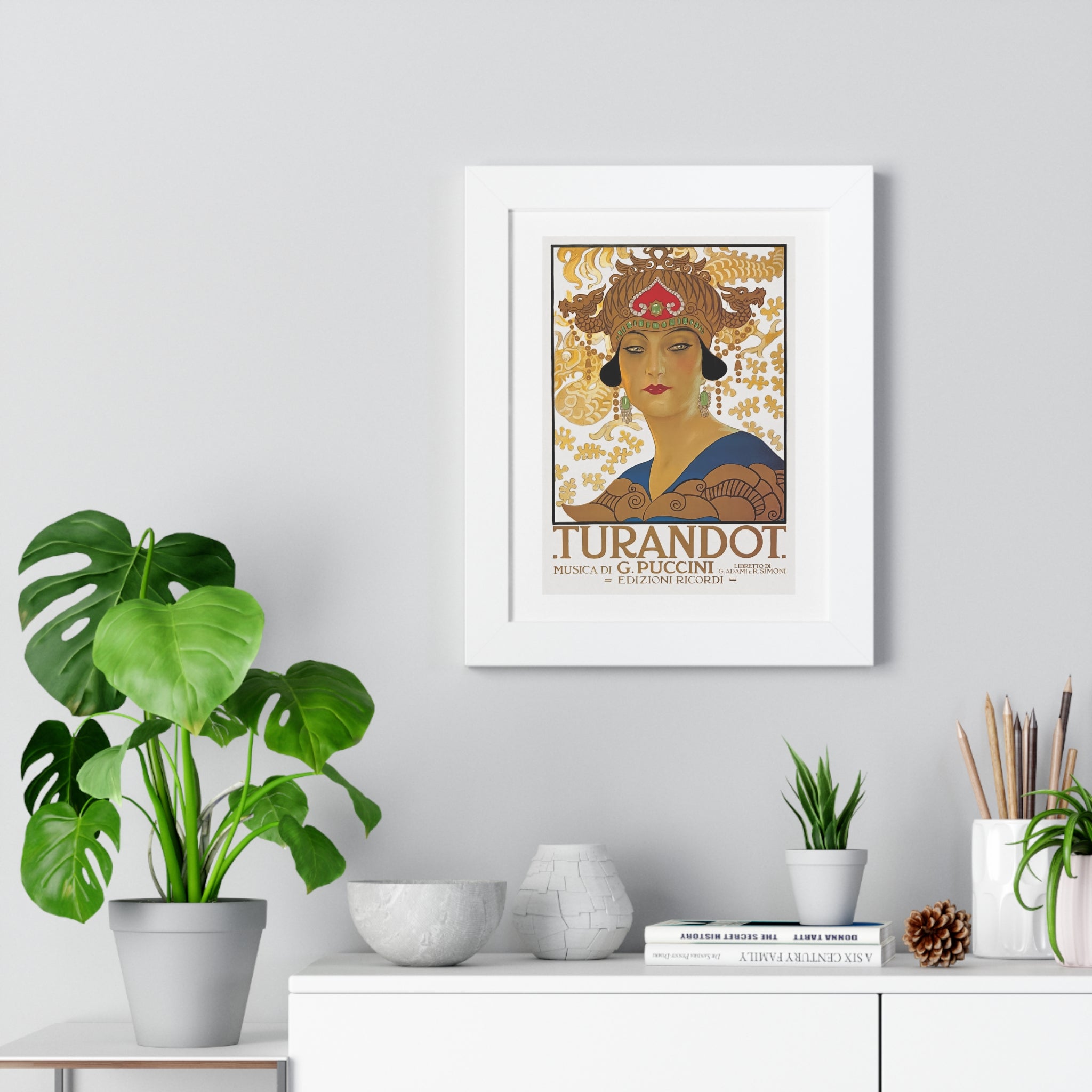 Framed Vertical Poster - Giacomo Puccini’s Opera Turandot Vintage Artwork (1926)