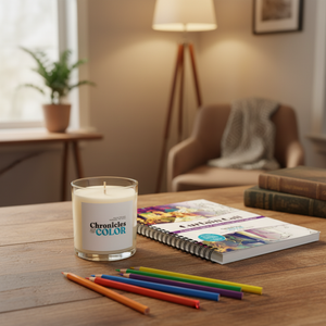 11 oz Soy Wax Glass Candle, Coloring Candle by Chronicles & Color