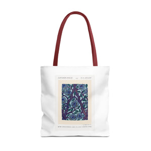 Stylish Tote Bag - Stenciled Flowers in Oriental Style