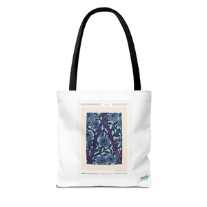 Stylish Tote Bag - Stenciled Flowers in Oriental Style
