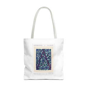 Stylish Tote Bag - Stenciled Flowers in Oriental Style