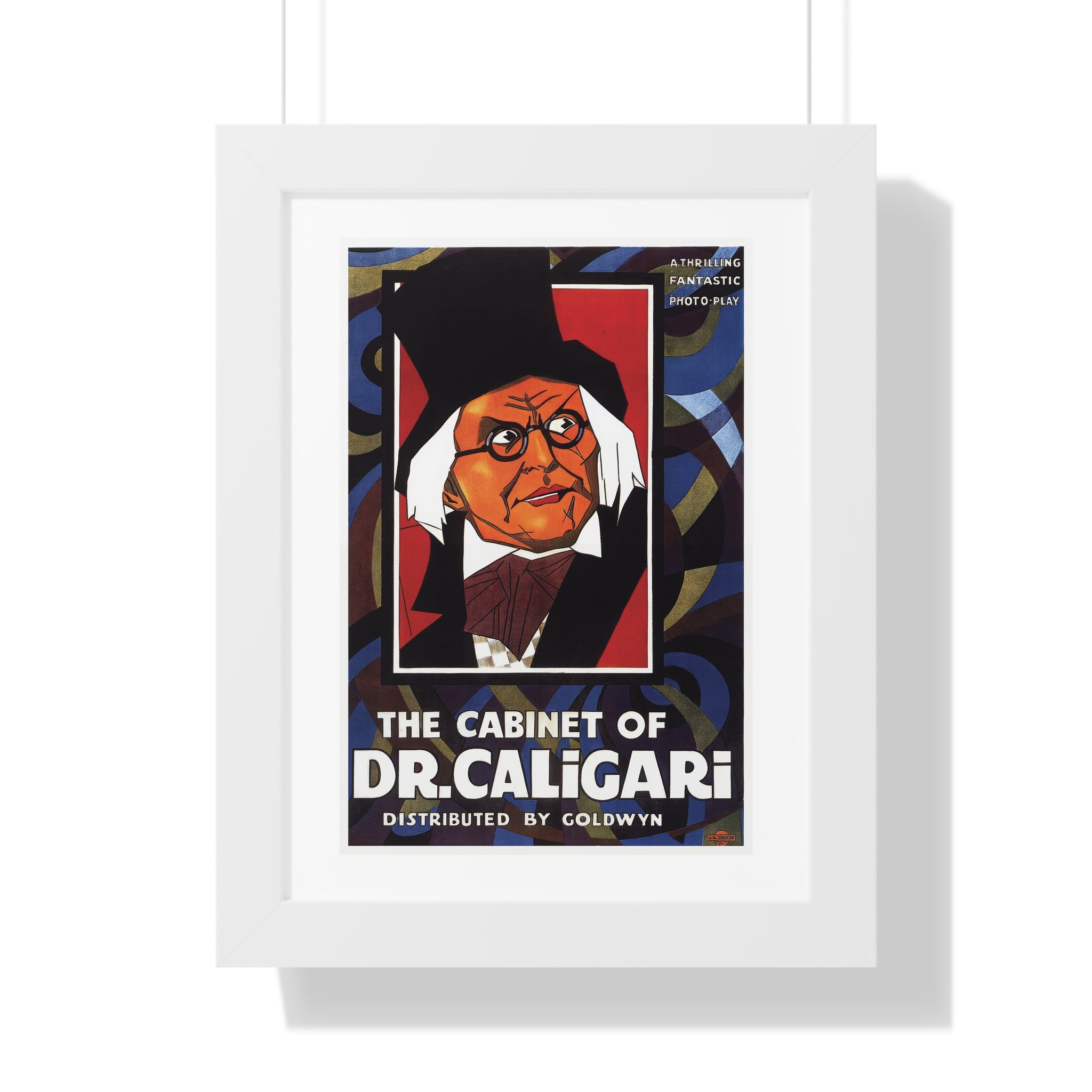 Framed Vertical Poster - The Cabinet of Dr. Caligari Vintage Theatrical Artwork (1919)