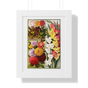 Framed Vertical Poster - Childs' Seeds, Flower Catalog Plate