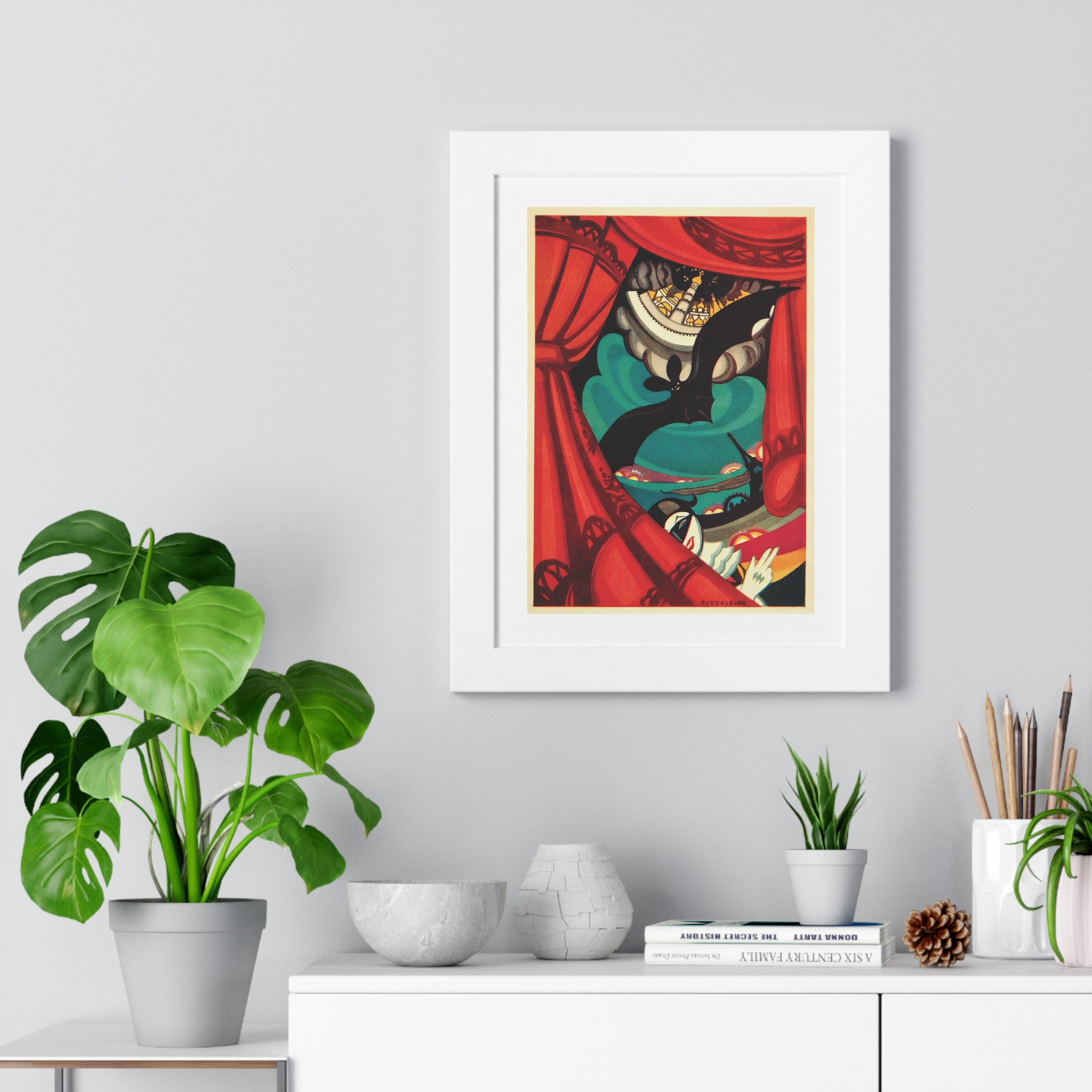 Framed Vertical Poster - Nikita Balieff’s Bat Theatre, Moscow Vintage Artwork (1922)