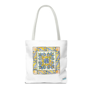 Stylish Tote Bag - Yellow Flower Tiles