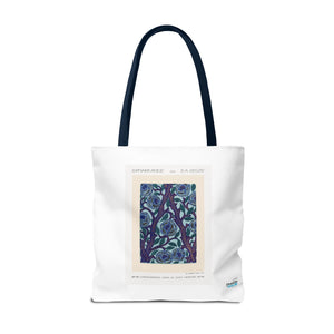 Stylish Tote Bag - Stenciled Flowers in Oriental Style