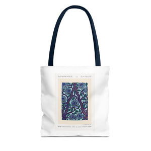 Stylish Tote Bag - Stenciled Flowers in Oriental Style