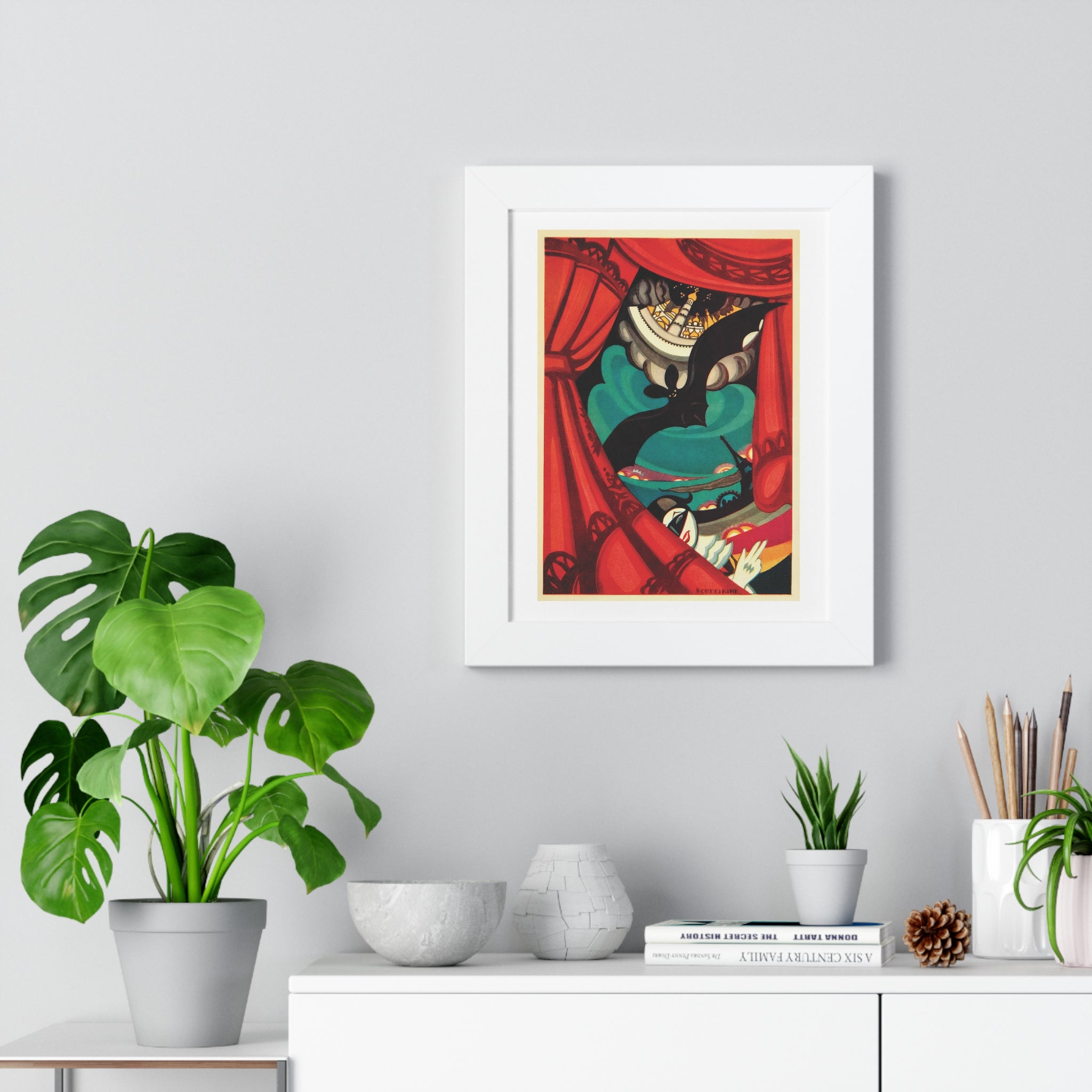 Framed Vertical Poster - Nikita Balieff’s Bat Theatre, Moscow Vintage Artwork (1922)