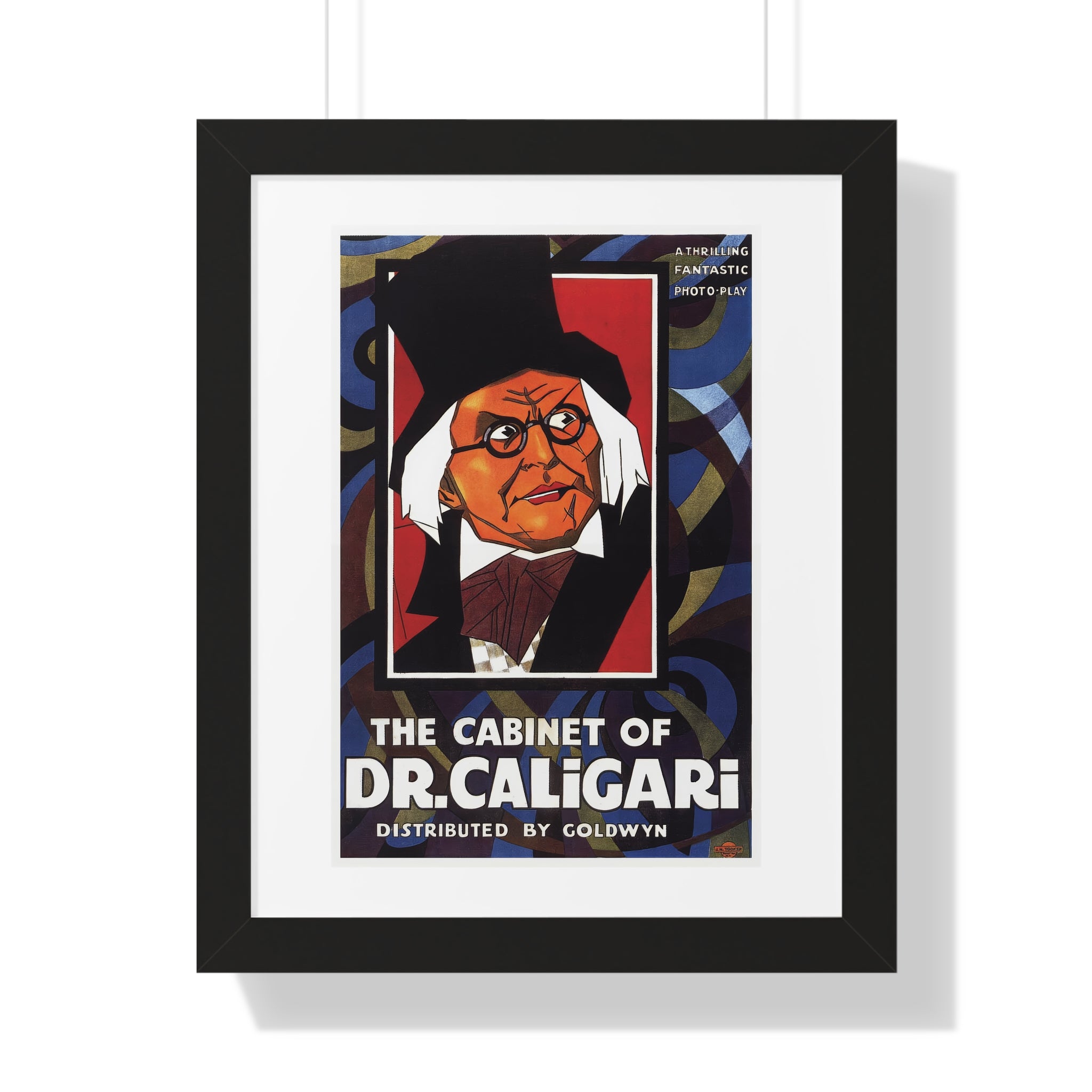 Framed Vertical Poster - The Cabinet of Dr. Caligari Vintage Theatrical Artwork (1919)