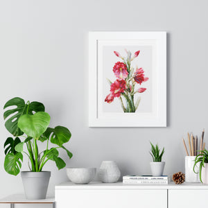 Framed Vertical Poster - A Flowering Cactus: Heliocereus Speciosus