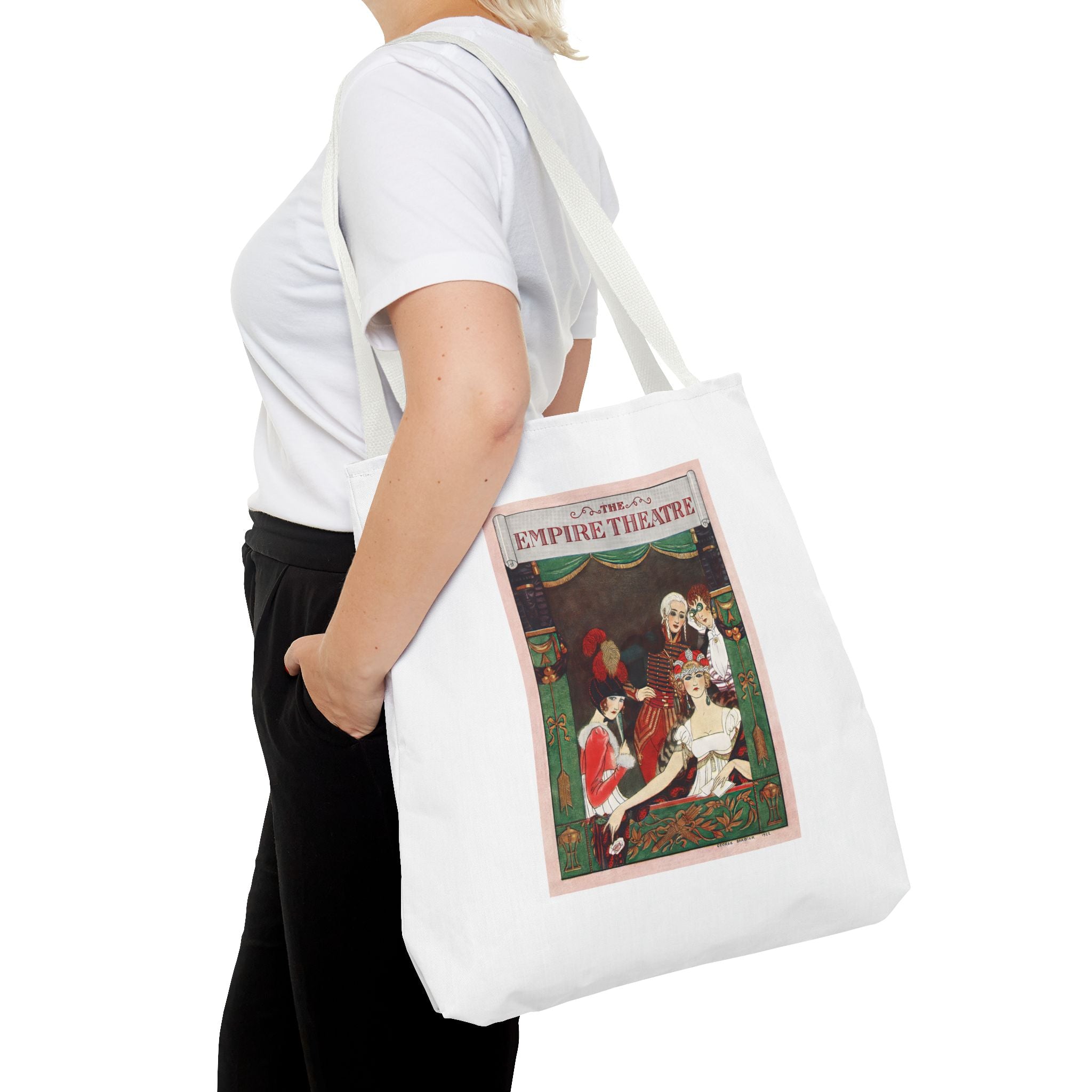 Stylish Tote Bag - Playbill Artwork for Empire Theatre, Broadway by George Barbier (1922)