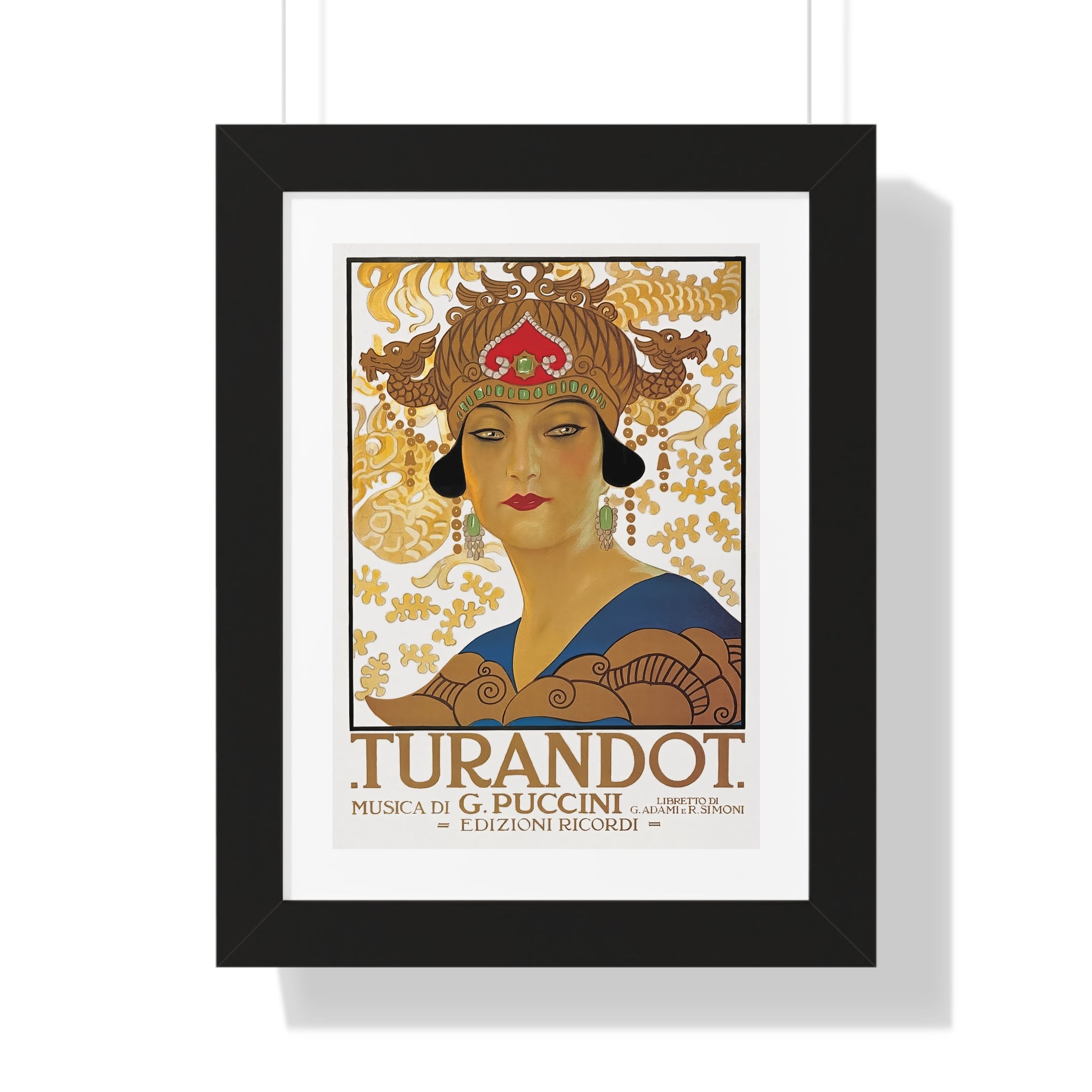 Framed Vertical Poster - Giacomo Puccini’s Opera Turandot Vintage Artwork (1926)