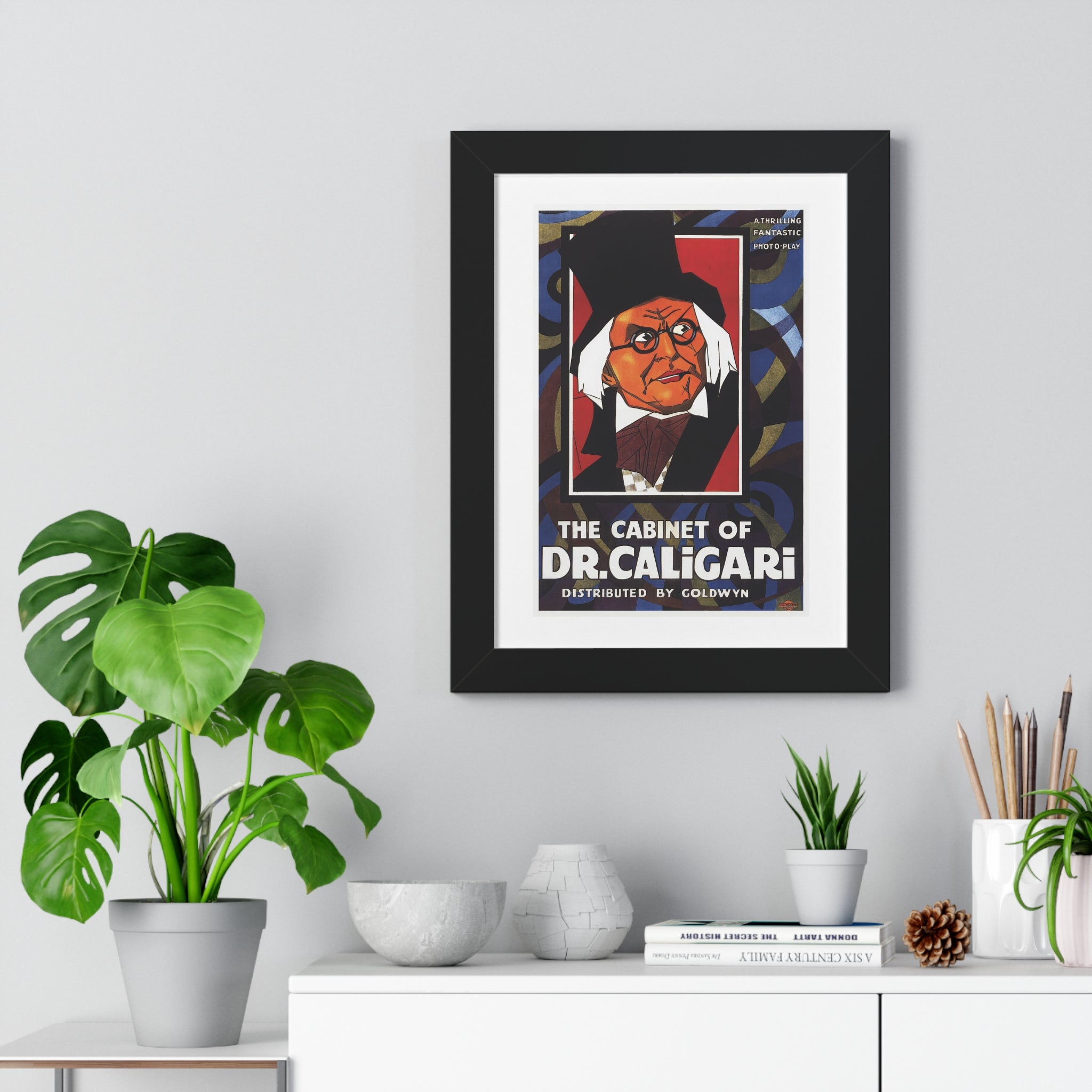 Framed Vertical Poster - The Cabinet of Dr. Caligari Vintage Theatrical Artwork (1919)