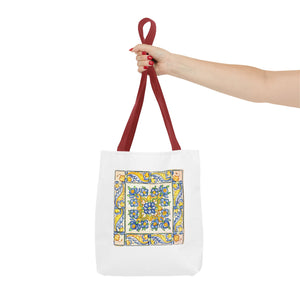 Stylish Tote Bag - Yellow Flower Tiles