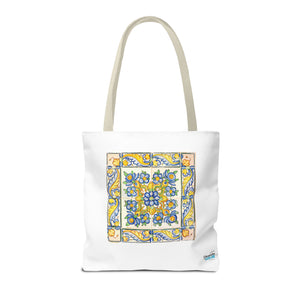 Stylish Tote Bag - Yellow Flower Tiles