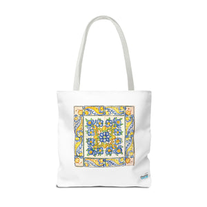 Stylish Tote Bag - Yellow Flower Tiles