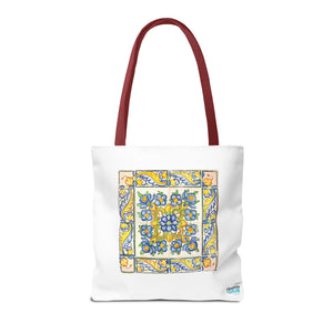Stylish Tote Bag - Yellow Flower Tiles