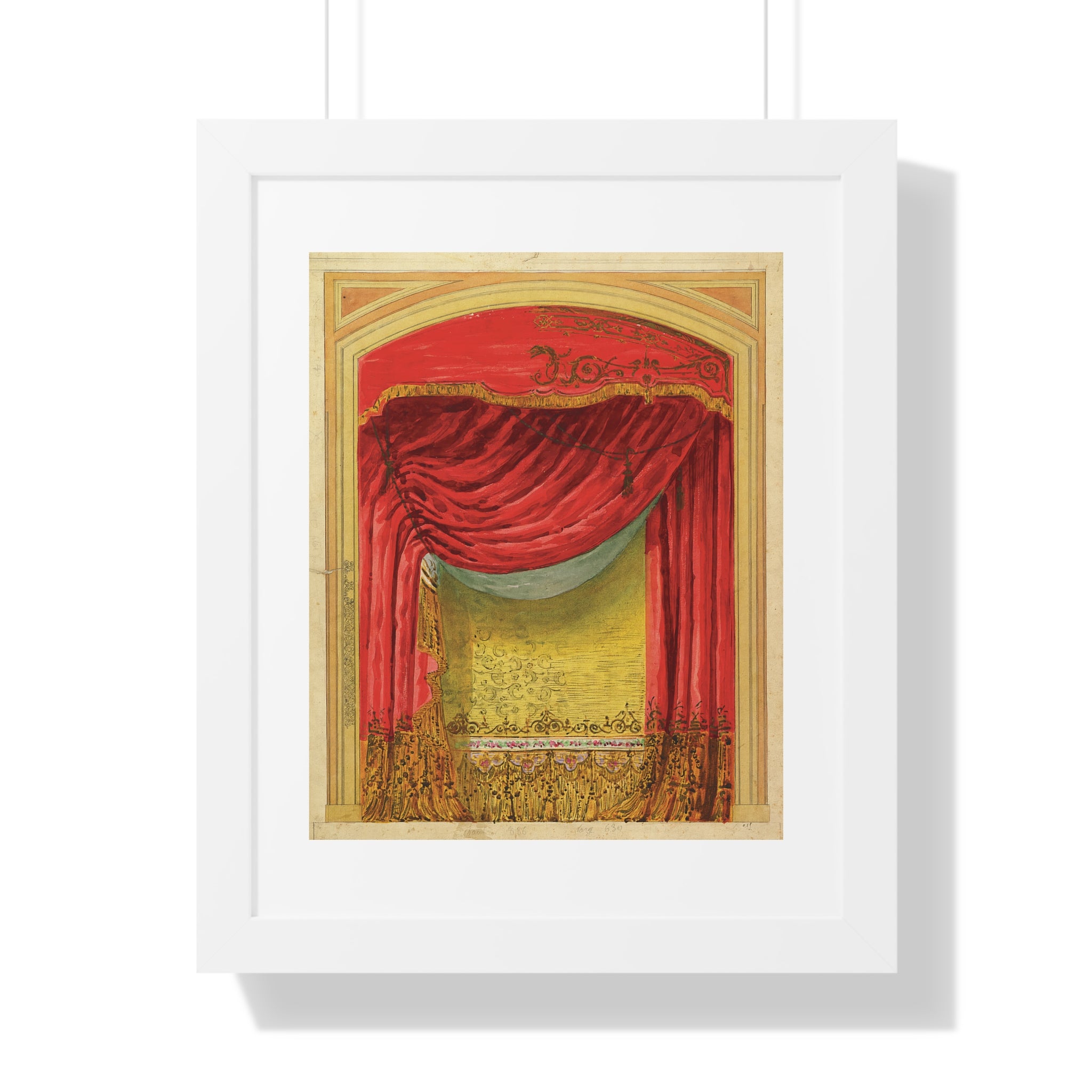 Framed Vertical Poster - Casino de St. Etienne Stage Design Artwork by Eugène Cicéri