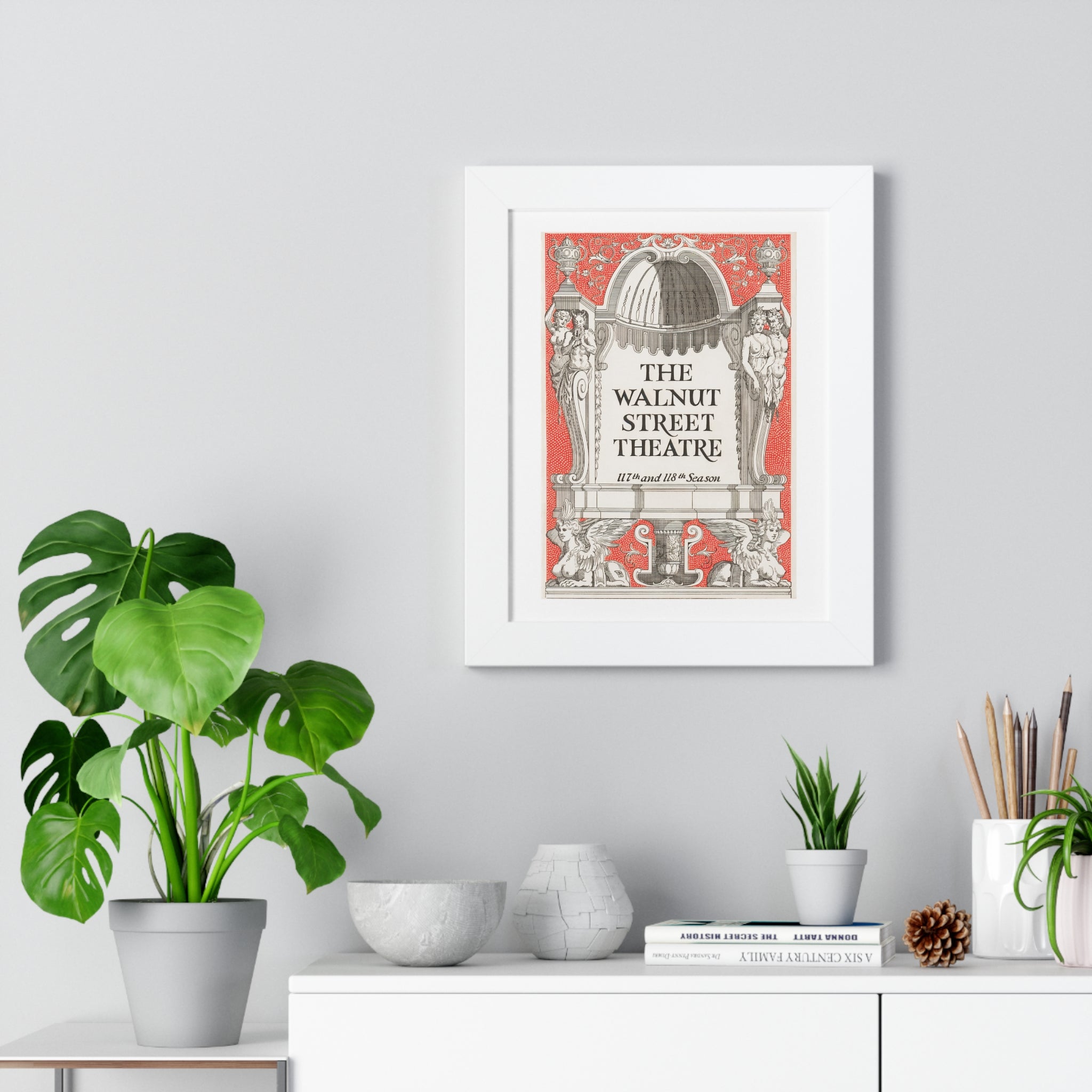 Framed Vertical Poster - Walnut Street Theatre Program, Vintage Artwork (1926)