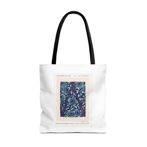 Stylish Tote Bag - Stenciled Flowers in Oriental Style