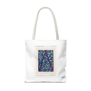 Stylish Tote Bag - Stenciled Flowers in Oriental Style