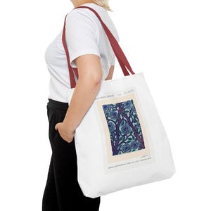 Stylish Tote Bag - Stenciled Flowers in Oriental Style