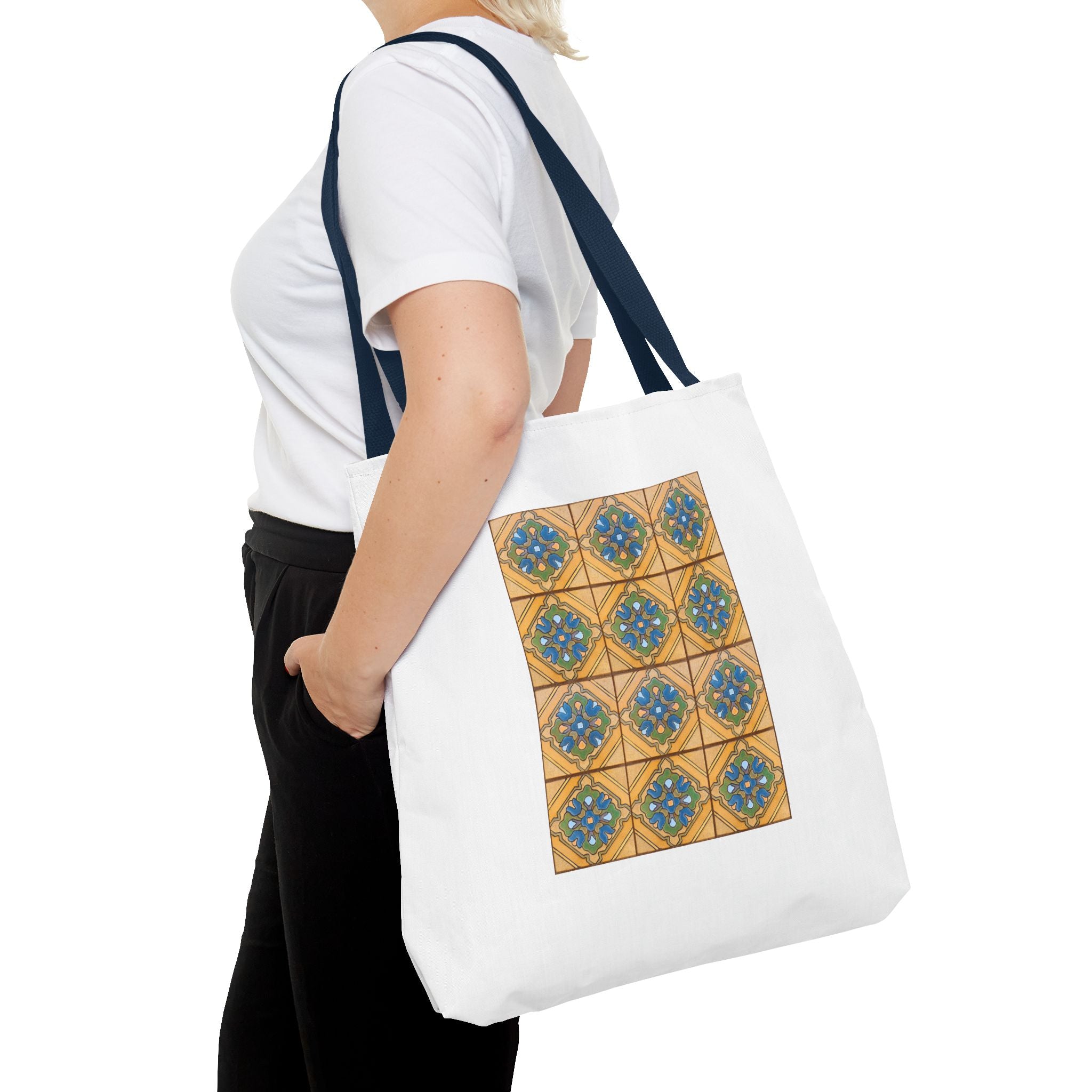 Stylish Tote Bag - Malibu Potteries Tile, Adamson House
