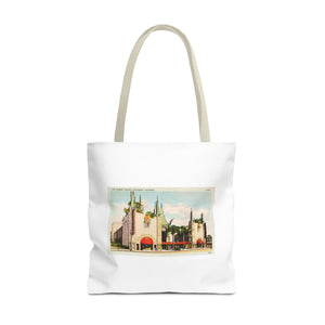 Stylish Tote Bag - Grauman’s Chinese Theatre, Hollywood Vintage Postcard Art
