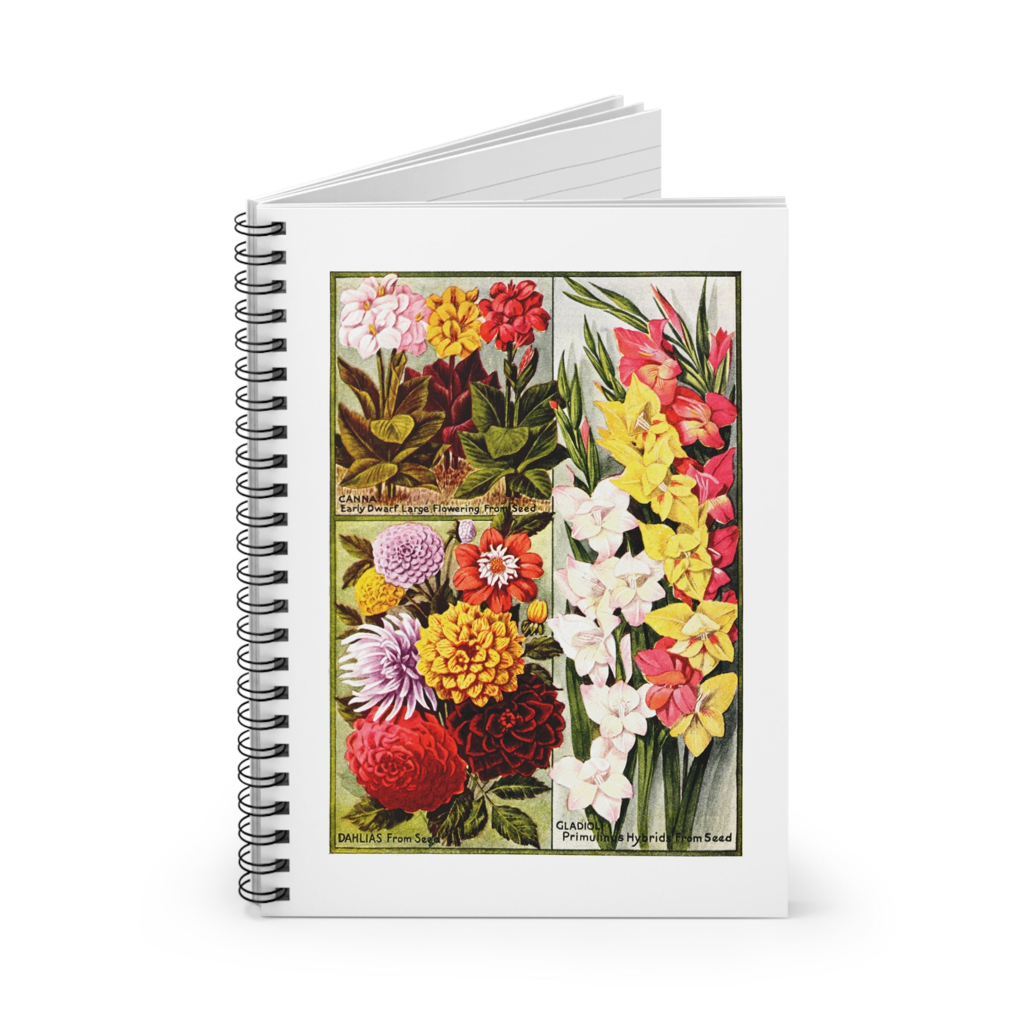 Spiral Notebook (Ruled Line) - Childs' Seeds, Flower Catalog Plate