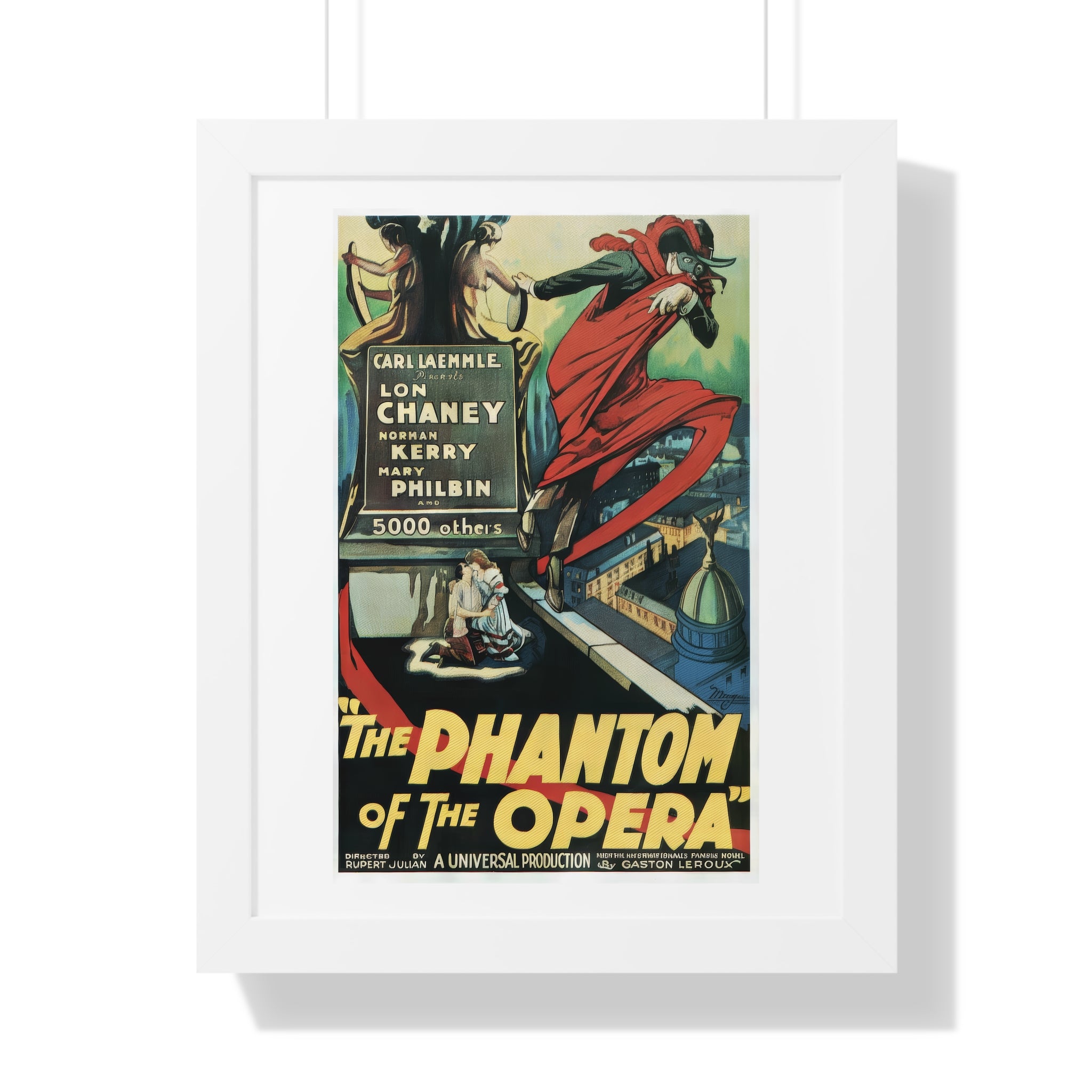 Framed Vertical Poster featuring The Phantom of the Opera Vintage Artwork