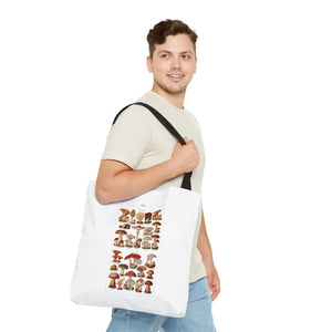 Stylish Tote Bag - Diverse Mushroom (Fungi) Species Print